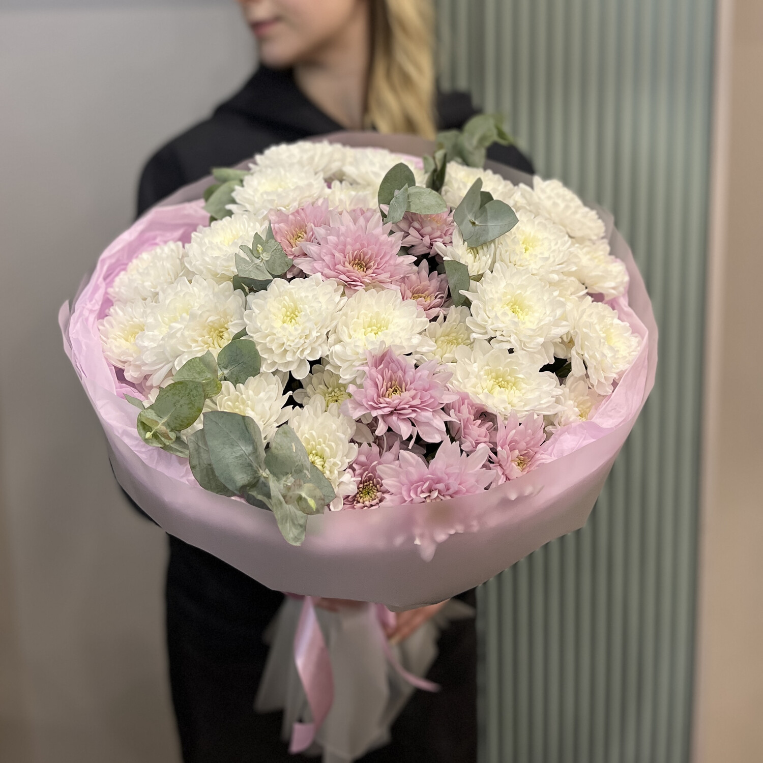 Моно букет из кустовой хризантемы